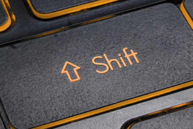 showing shift key on keyboard